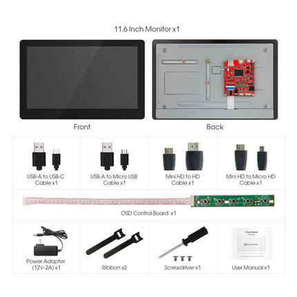 CrowVision 11.6" IPS Capacitive Touch Display (1366x768)