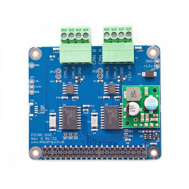PiCAN 2 Duo (CAN - Bus Board for Raspberry Pi 4 with 3 A SMPS) - Elektor