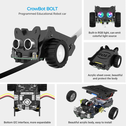 CrowBot BOLT – Programmable Smart Robot Car Kit (with Joystick)