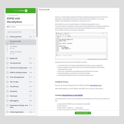 ESP32 with MicroPython Programming Course (Elektor Academy Pro)