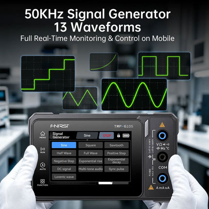 FNIRSI TMP-610S (3-in-1) Multimeter (60.000 Counts) + Oscilloscoop + Signaalgenerator