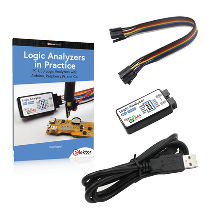 Bundel: Logic Analyzers in Practice (Book) + USB Logic Analyzer (8-kanaals, 24 MHz)