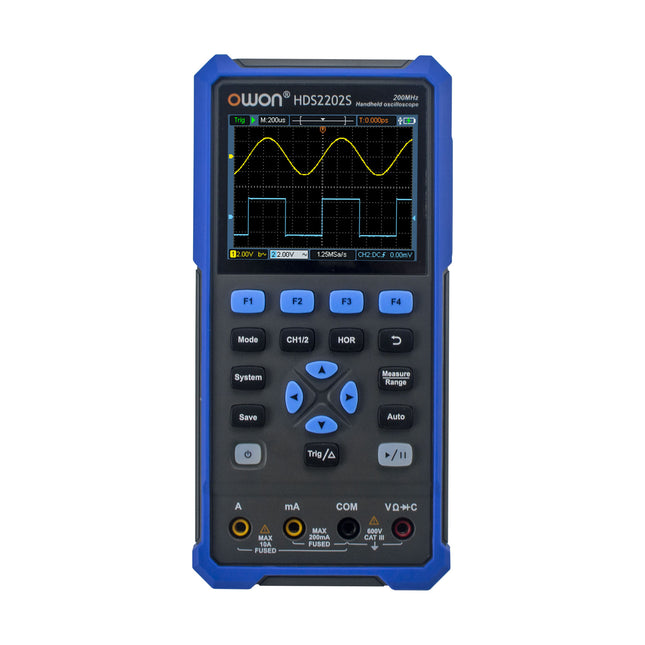 OWON HDS2202s 2-kanaals oscilloscoop (200 MHz) + multimeter + signaalgenerator