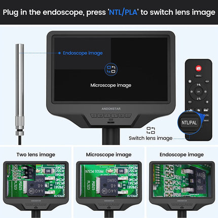Andonstar AD409 Pro-ES HDMI Digitale Microscoop met 10,1` LCD-scherm (incl. Endoscoop)