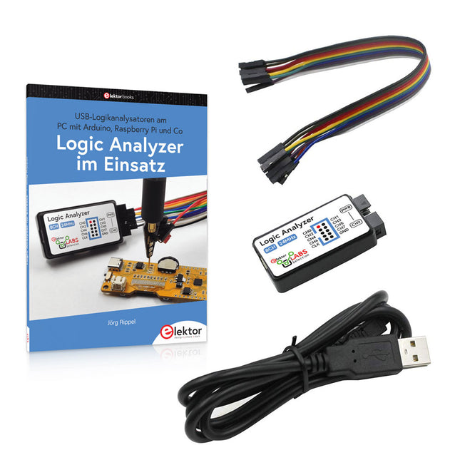 Bundle: Logic Analyzer im Einsatz (Buch) + USB Logic Analyzer (8 Kanäle, 24 MHz)