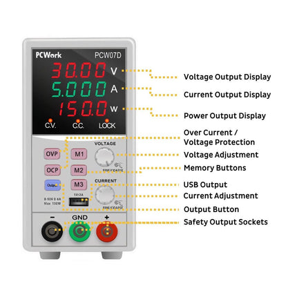 PCW07D Laboratory Switching Power Supply (DC 0 - 50 V, 0 - 6 A) - Elektor