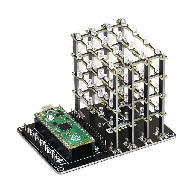 SB Components Raspberry Pi Pico LED Cube (4x4x4 rode LEDs)