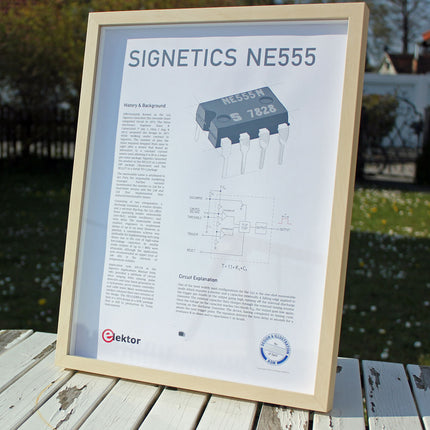 Signetics NE555 Retro Electro Print with SOIC Device